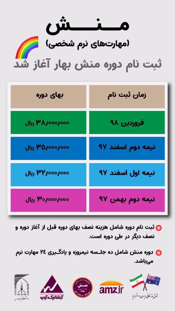 ثبت نام منش بهار 98.